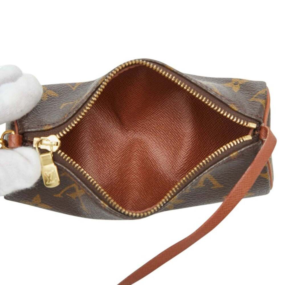 LOUIS VUITTON Authentic Brown Monogram Leather Papillon Pouch - Picture 8 of 9